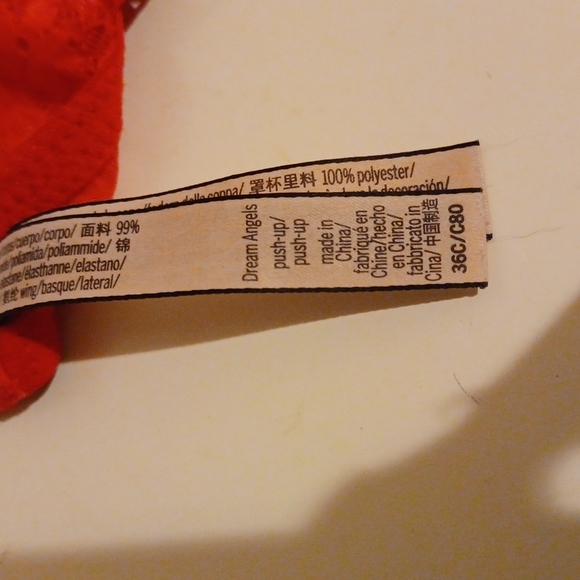Bra, Victoria Secret, red bra, 36-C - Picture 3 of 4